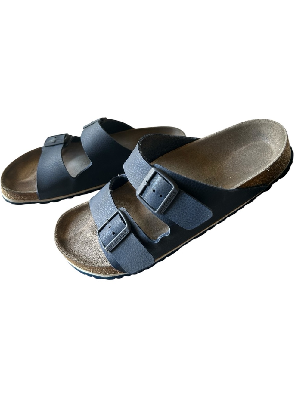 Birkenstock Arizona Oiled Leather Sandals in Navy Blue Size 42
